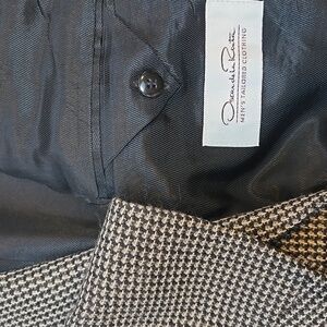 Oscar de la‎ Renta Black and White Checkered Blazer